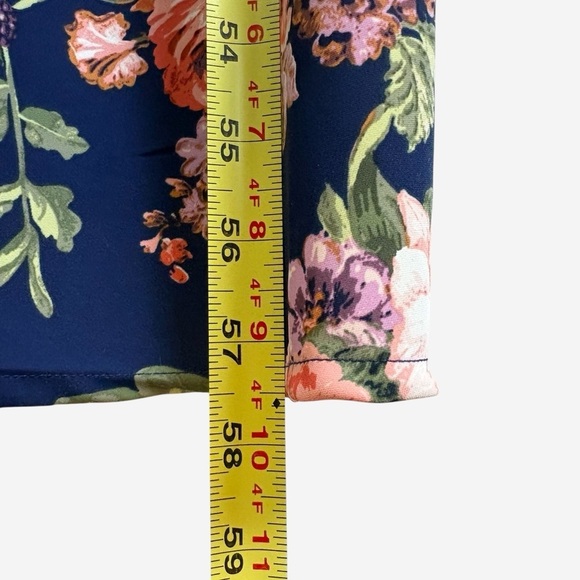 Abercrombie & Fitch Floral Maxi Dress High Neck Cut Out Waist Belted Navy Size S - Picture 11 of 16